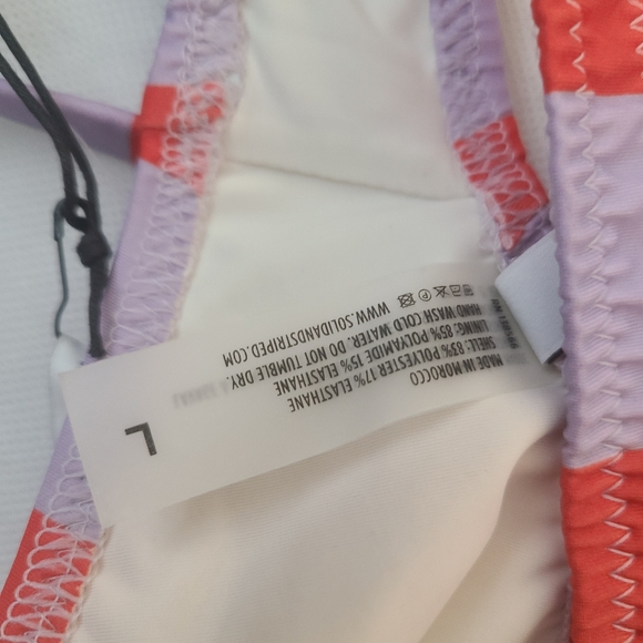 Solid & Striped The Rachel Bikini Top in Lavender Red Stripe - Picture 9 of 9